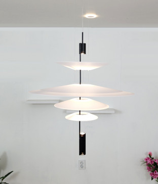 플라잉 4단 LED식탁등 주방식탁조명 (블랙 골드)