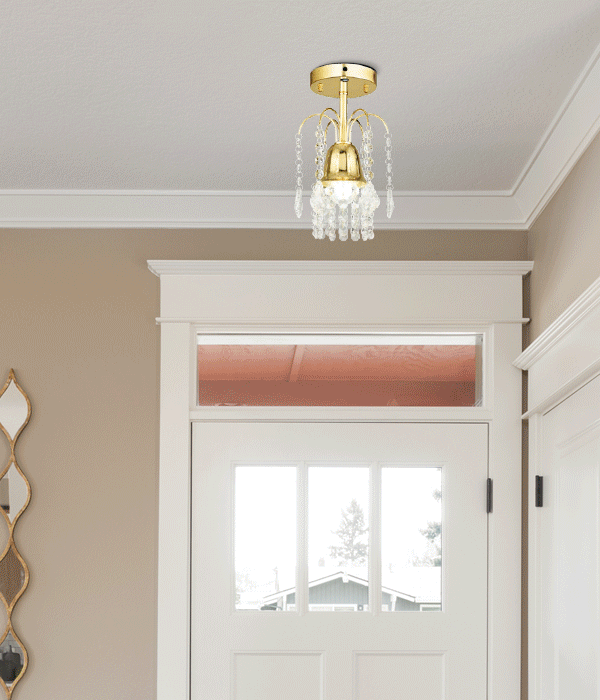 라리사 1등 크리스탈 현관센서등(골드,크롬)