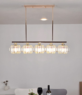 케스 크리스탈5등 펜던트조명 주방식탁조명